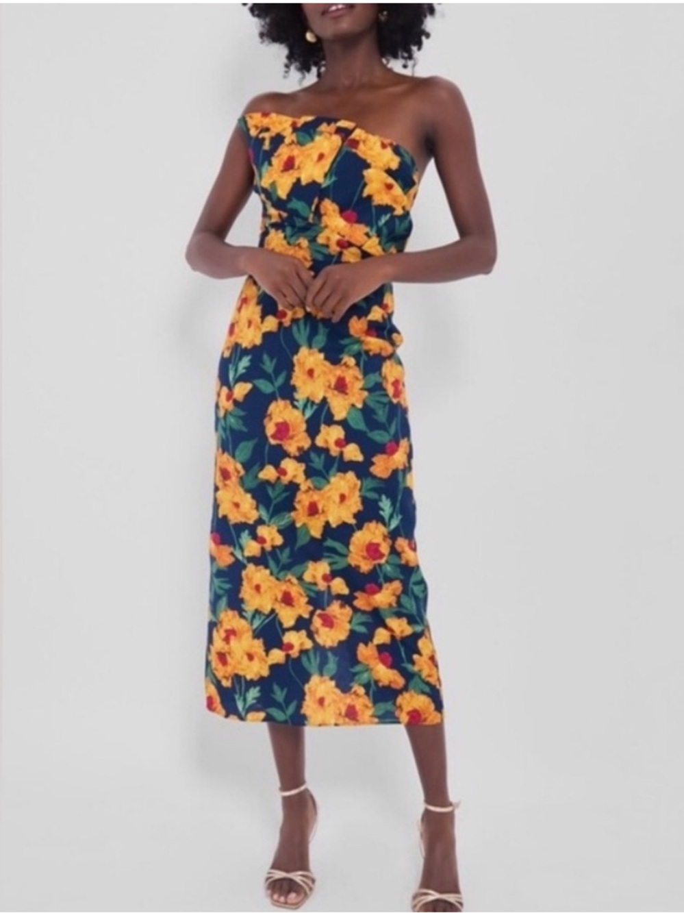 NWT Tuckernuck HYACINTH HOUSE Navy & Marigold Floral Ruffle Margot Dress XXL